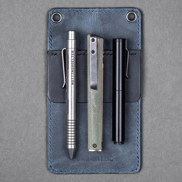 Concord Pocket Protector - Blue & Black Full - Grain Buffalo Leather - URBAN EDC®