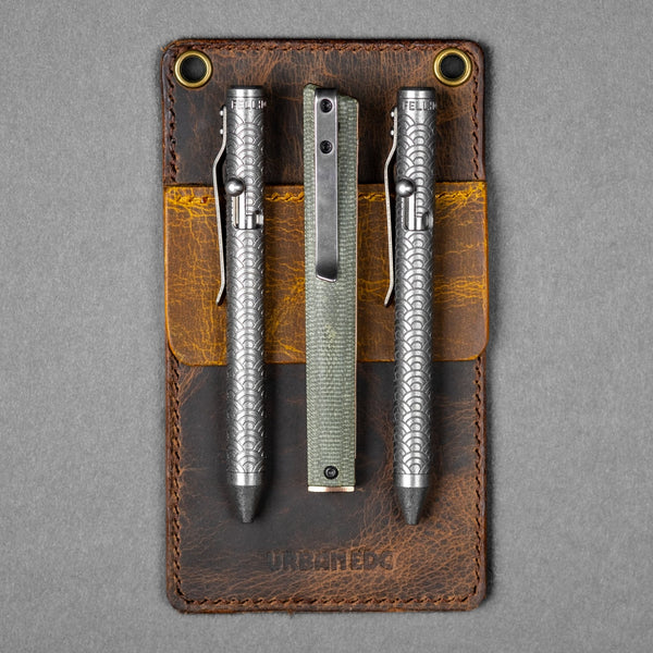 Concord Pocket Protector - Tan & Sunflower Full - Grain Buffalo Leather - URBAN EDC®