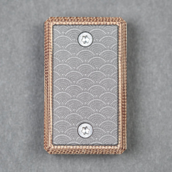 CrowGear Don't Worry Stone - Brown Micarta & Titanium Seigaiha (Exclusive) - URBAN EDC®