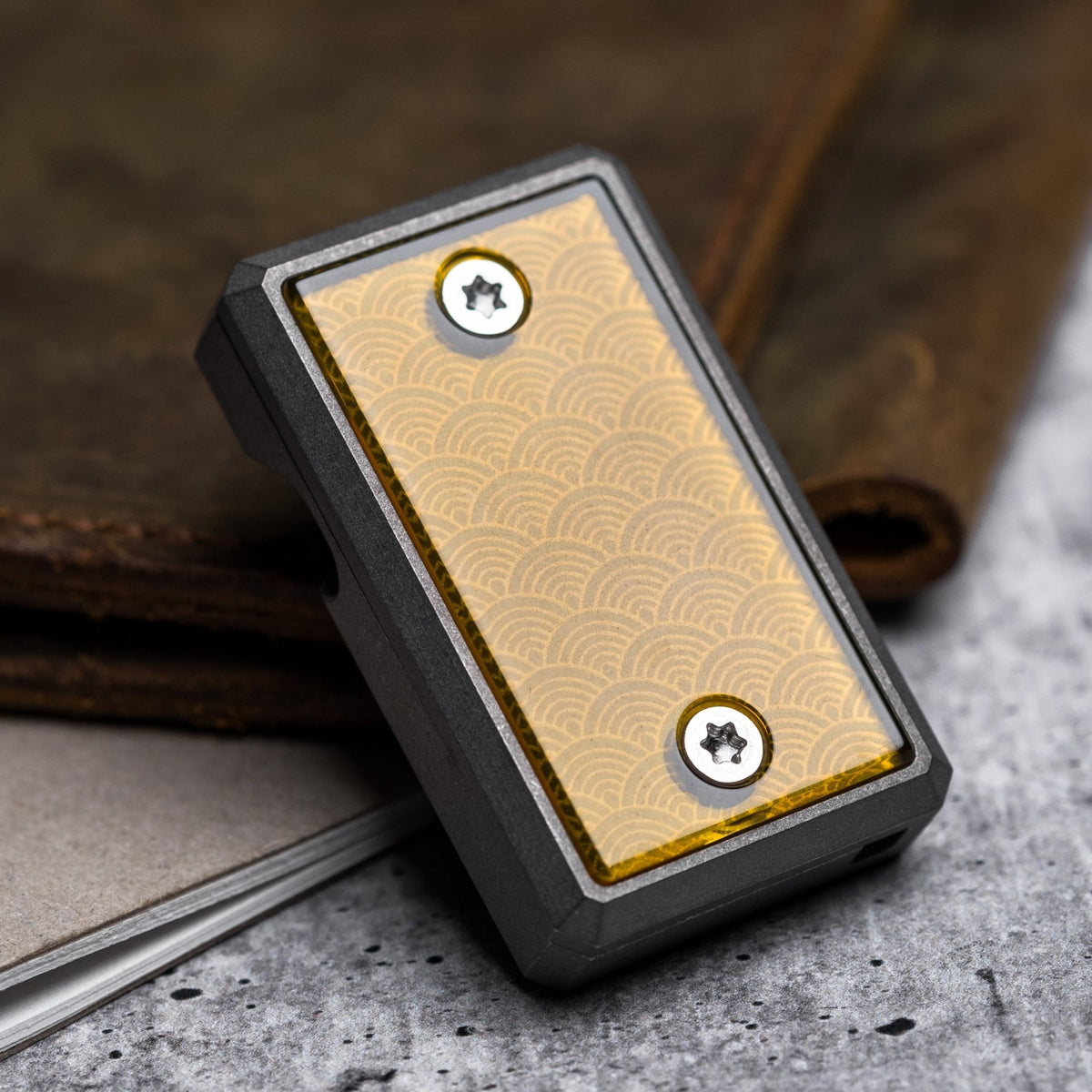 CrowGear Don't Worry Stone - Titanium & Polished Ultem Seigaiha (Exclusive) - URBAN EDC®