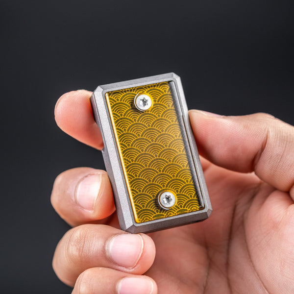 CrowGear Don't Worry Stone - Titanium & Polished Ultem Seigaiha (Exclusive) - URBAN EDC®