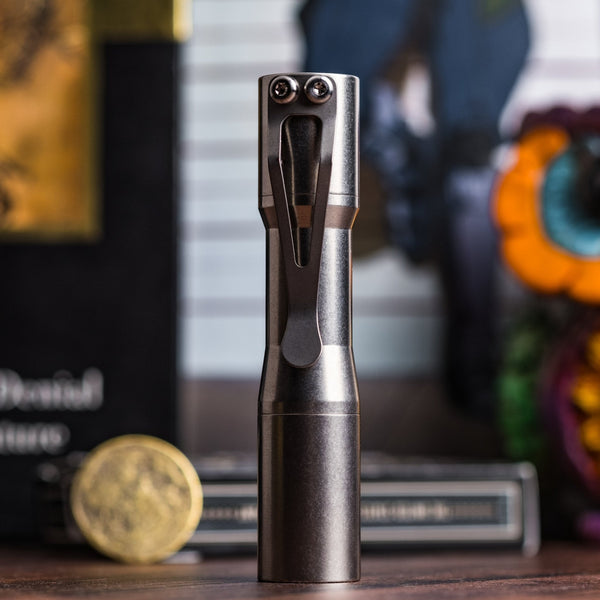 CWF Mini Arc Flashlight - Tumbled Titanium (Custom) - URBAN EDC®
