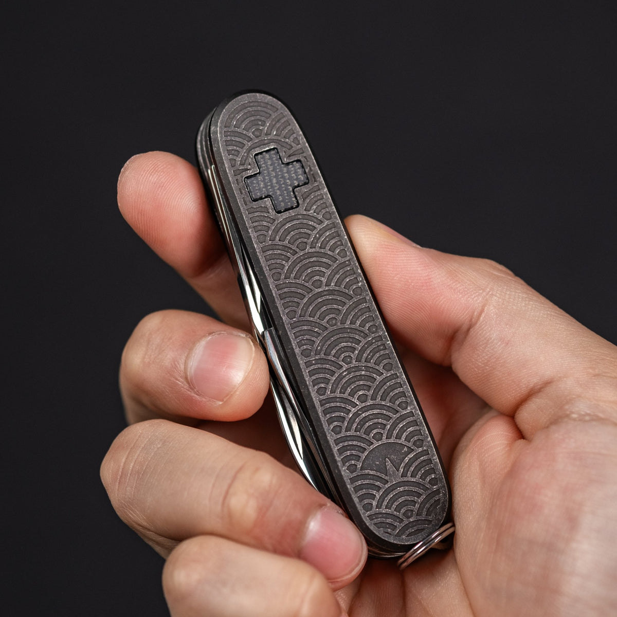 Daily Customs x URBAN Recruit SAK - Seigaiha Titanium Dusk w/ Black Micarta Inlay - URBAN EDC®