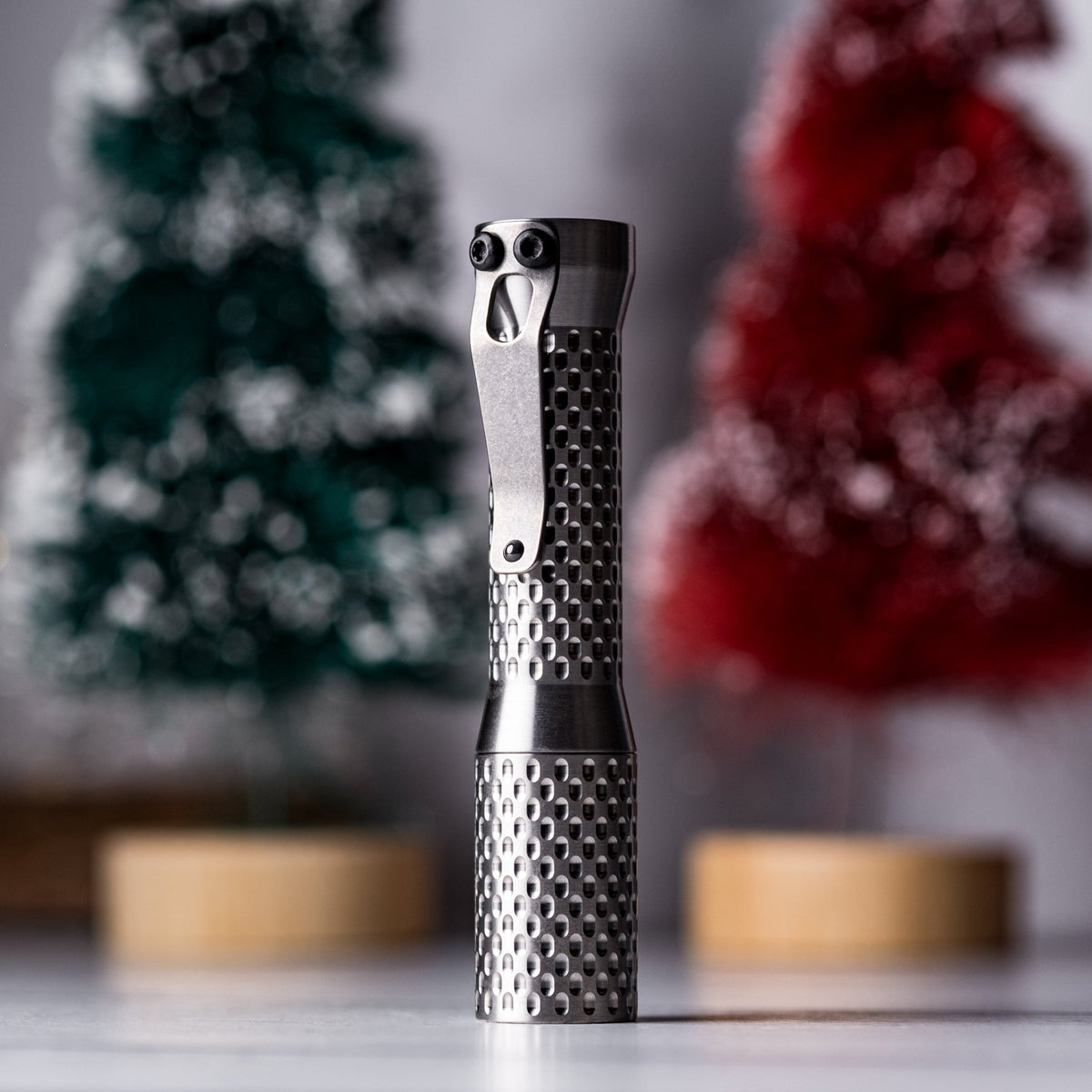 Dawson Machine Craft Divot Slim Flashlight - Satin Titanium (Custom) - URBAN EDC®