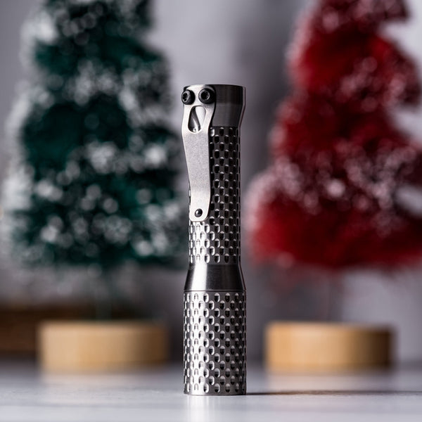 Dawson Machine Craft Divot Slim Flashlight - Satin Titanium (Custom) - URBAN EDC®
