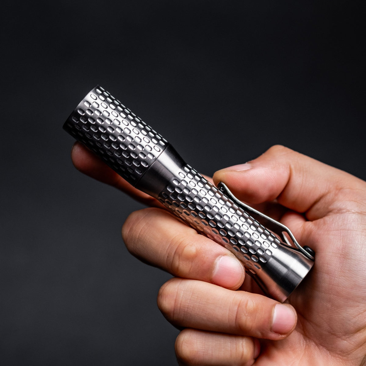 Dawson Machine Craft Divot Slim Flashlight - Satin Titanium (Custom) - URBAN EDC®