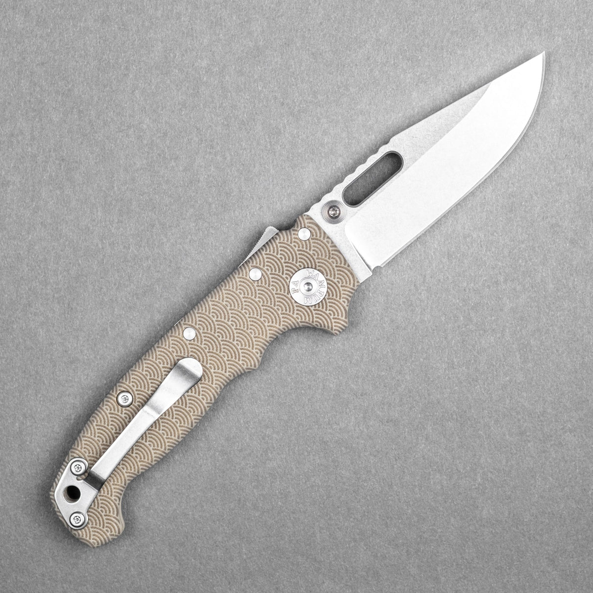 Demko MG AD20 Slim - 20CV Clip Point w/ Tan G10 Seigaiha (Custom) - URBAN EDC®