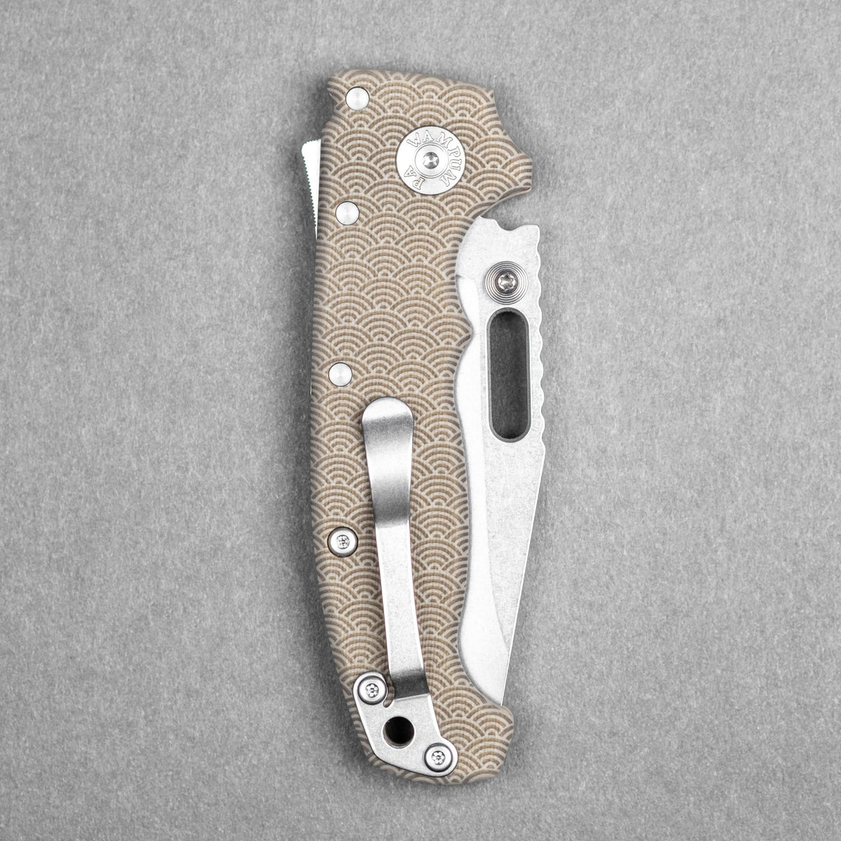 Demko MG AD20 Slim - 20CV Clip Point w/ Tan G10 Seigaiha (Custom) - URBAN EDC®