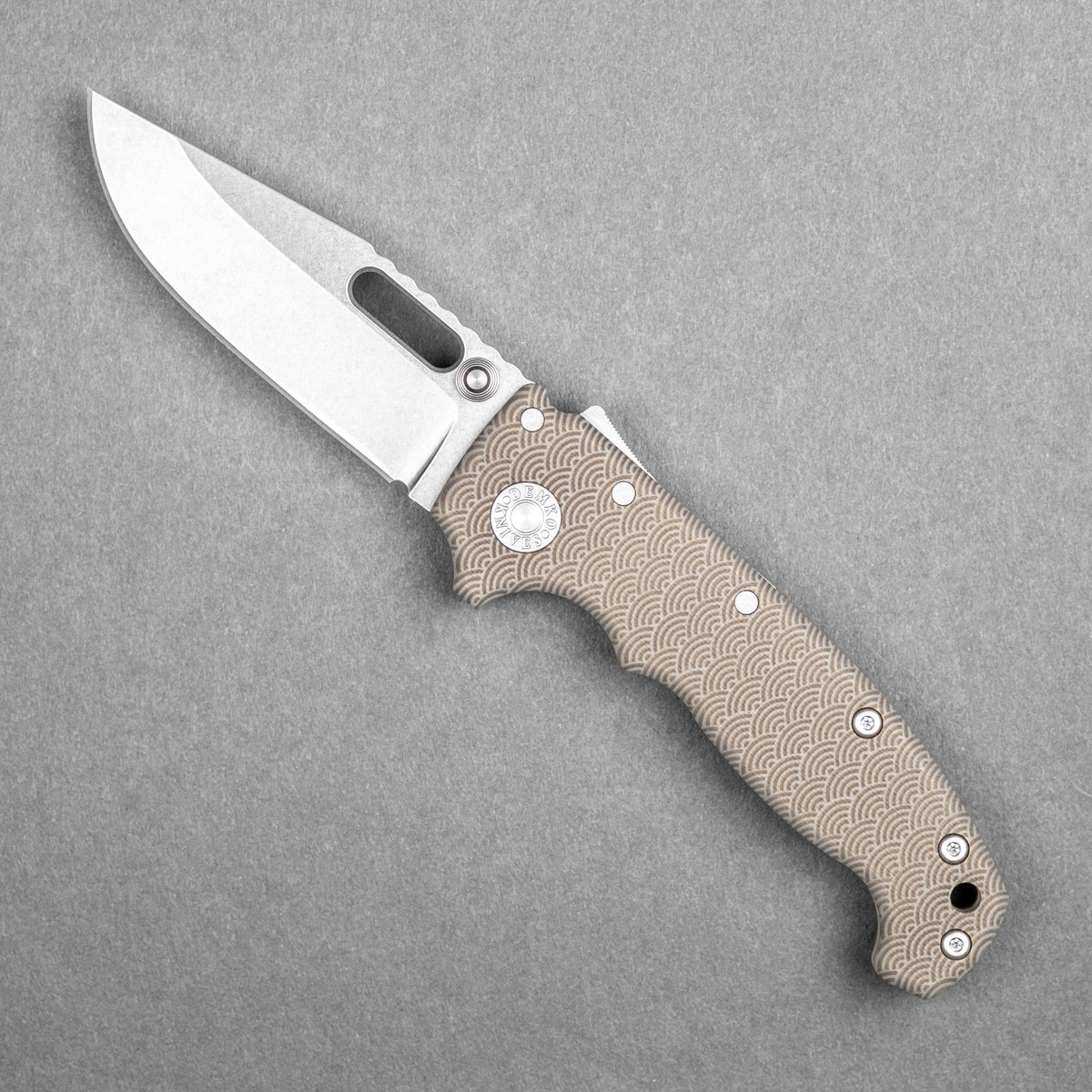 Demko MG AD20 Slim - 20CV Clip Point w/ Tan G10 Seigaiha (Custom) - URBAN EDC®