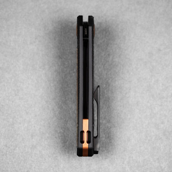 Divo x URBAN Saloon - Blackwashed S90V & Blackwashed Titanium Seigaiha w/ Copper Accents - URBAN EDC®