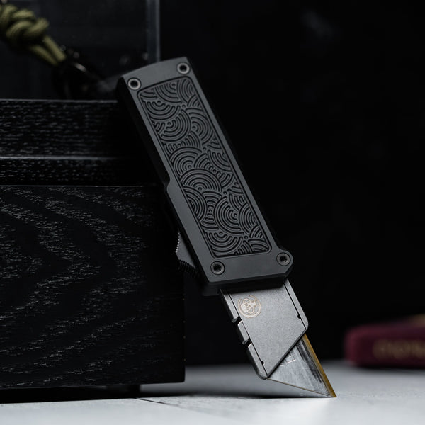 Drop Date (01/21): Chaves x URBAN CHUB OTF w/ Aluminum Chaos Seigaiha™ - Black - URBAN EDC®