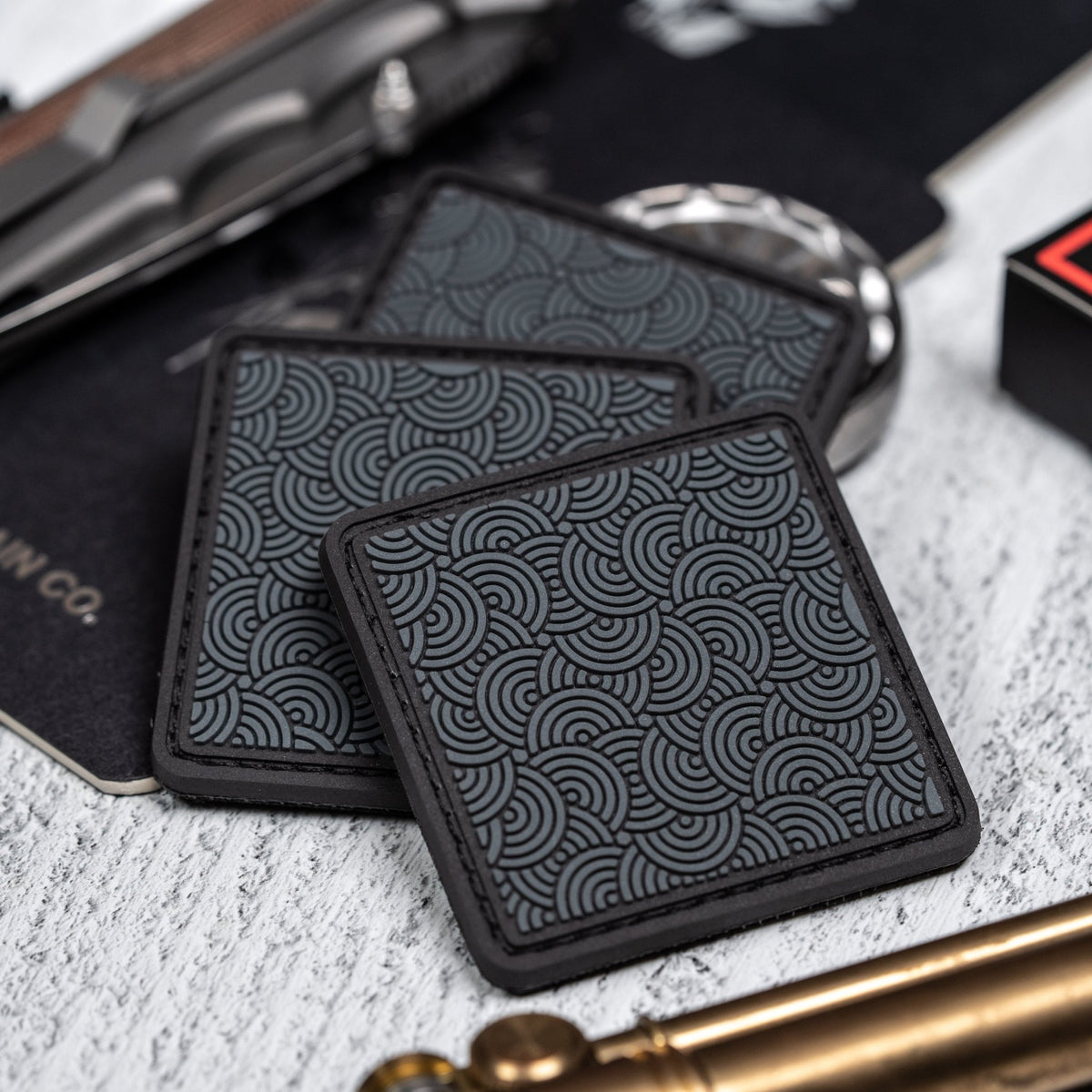 Drop Date (02/18): Chaos Seigaiha™ Greyscale RE Patch - 2x2 - URBAN EDC®