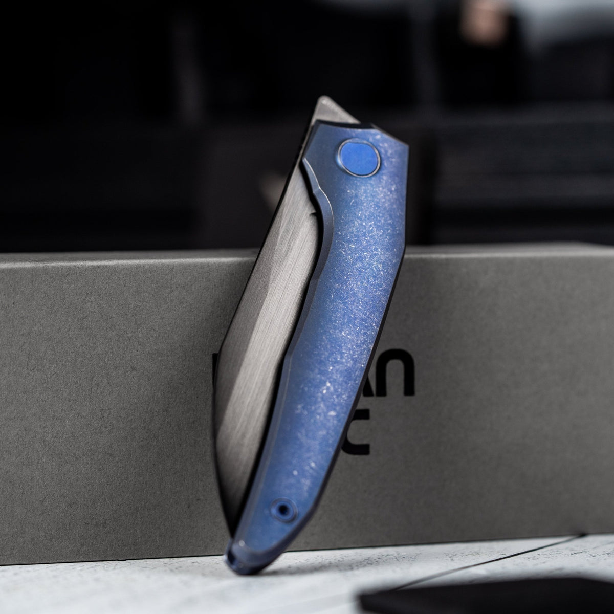 Drop Date (02/25): URBAN Nitroglide - Polished DLC Hand - Rubbed Magnacut w/ Blurple Anodized Stonewash Titanium - URBAN EDC®