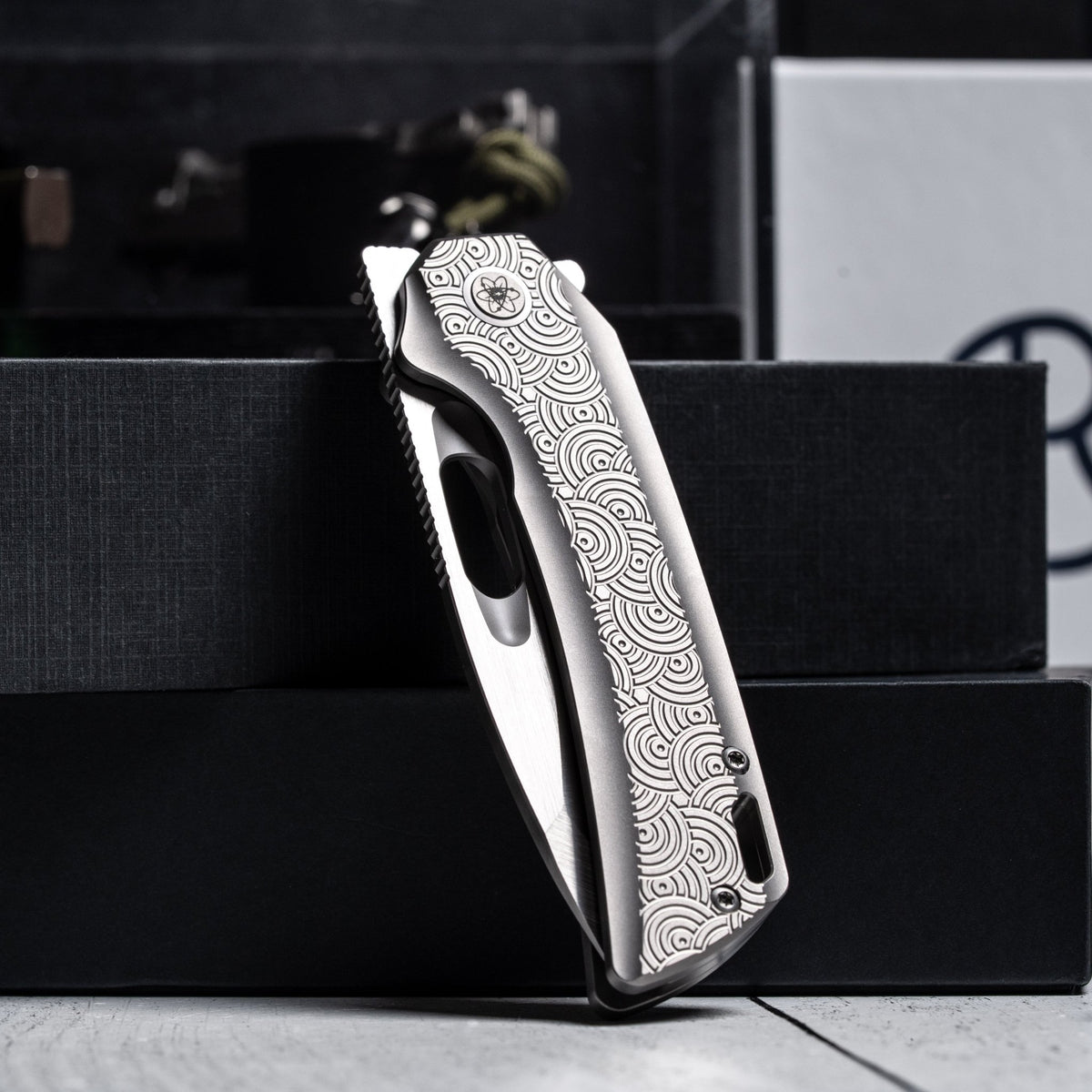 Drop Date (03/18): EMP EDC x URBAN Nymble XT - Belt Satin Magnacut & Bead Blasted Ti w/ Chaos Seigaiha™ - URBAN EDC®