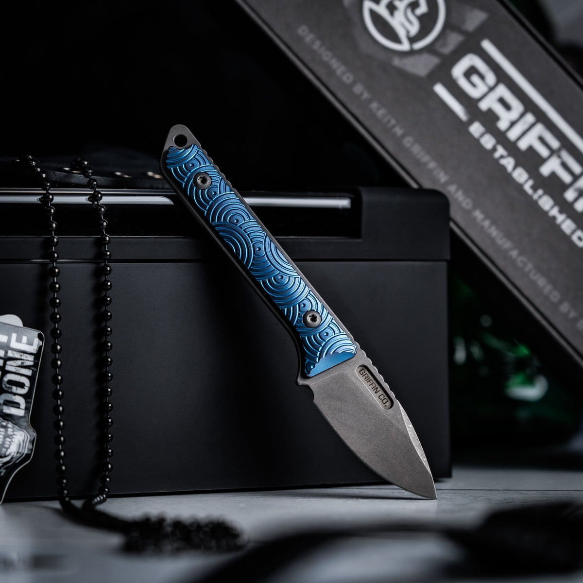 Drop Date (03/19): Griffin Co x URBAN Scout Medic - Darkwashed Blurple Titanium w/ Chaos Seigaiha - URBAN EDC®