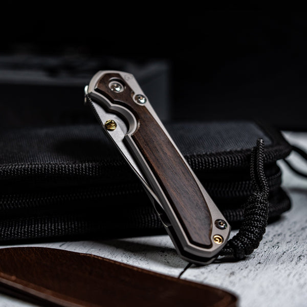Drop Date (04/01): Chris Reeve Small Sebenza 31 - Drop Point Magnacut & Glass Blasted Titanium w/ Macassar Ebony Inlay - URBAN EDC®