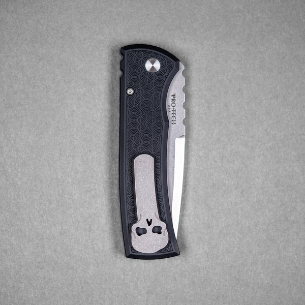 Drop Date (04/22): Chaves x Pro - Tech x URBAN Redencion 229 - Stonewashed S35VN & Black Aluminum w/ Chaos Seigaiha™ - URBAN EDC®