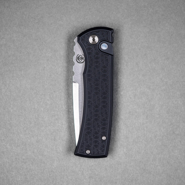 Drop Date (04/22): Chaves x Pro - Tech x URBAN Redencion 229 - Stonewashed S35VN & Black Aluminum w/ Chaos Seigaiha™ - URBAN EDC®