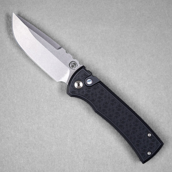 Drop Date (04/22): Chaves x Pro - Tech x URBAN Redencion 229 - Stonewashed S35VN & Black Aluminum w/ Chaos Seigaiha™ - URBAN EDC®