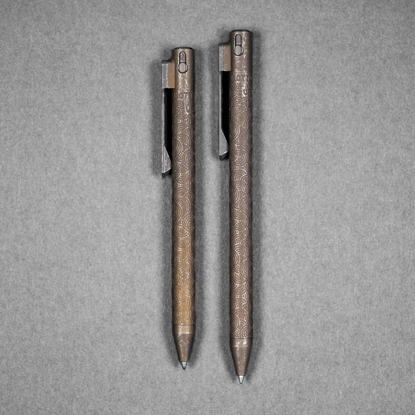 Drop Date (04/29): Nottingham Tactical x URBAN TB360™ Pen - Battle - Ground Two - Tone Ti Chaos Seigaiha™ w/ Milled Chaos Seigaiha™ Clip - URBAN EDC®