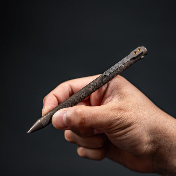 Drop Date (04/29): Nottingham Tactical x URBAN TB360™ Pen - Battle - Ground Two - Tone Ti Chaos Seigaiha™ w/ Milled Chaos Seigaiha™ Clip - URBAN EDC®