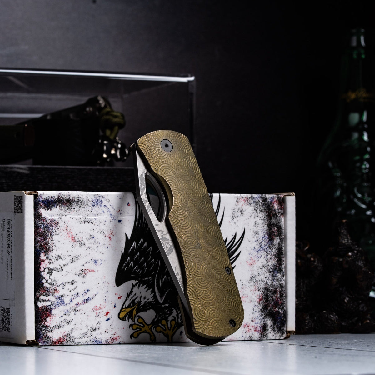 Drop Date (05/06): McNees x URBAN Dixon - Tiger - Striped Magnacut & Green Bronze Titanium w/ Chaos Seigaiha™ - URBAN EDC®