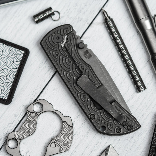 Drop Date (05/07): McNees x URBAN MAC 2 3.5 - Tanto w/ Atomic Stonewashed Seigaiha Titanium - URBAN EDC®