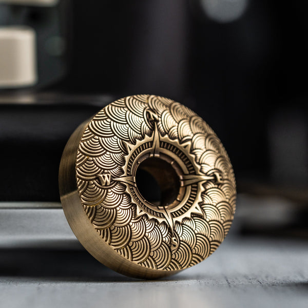 Drop Date (05/14): MetalMorphosis x URBAN TiNutz Seigaiha Worry Stone - Brass - URBAN EDC®