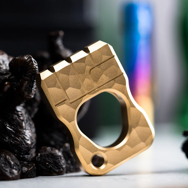Drop Date (05/27): URBAN Fist Bump Bottle Opener - Stonewashed Brass w/ Hammered Texture - URBAN EDC®