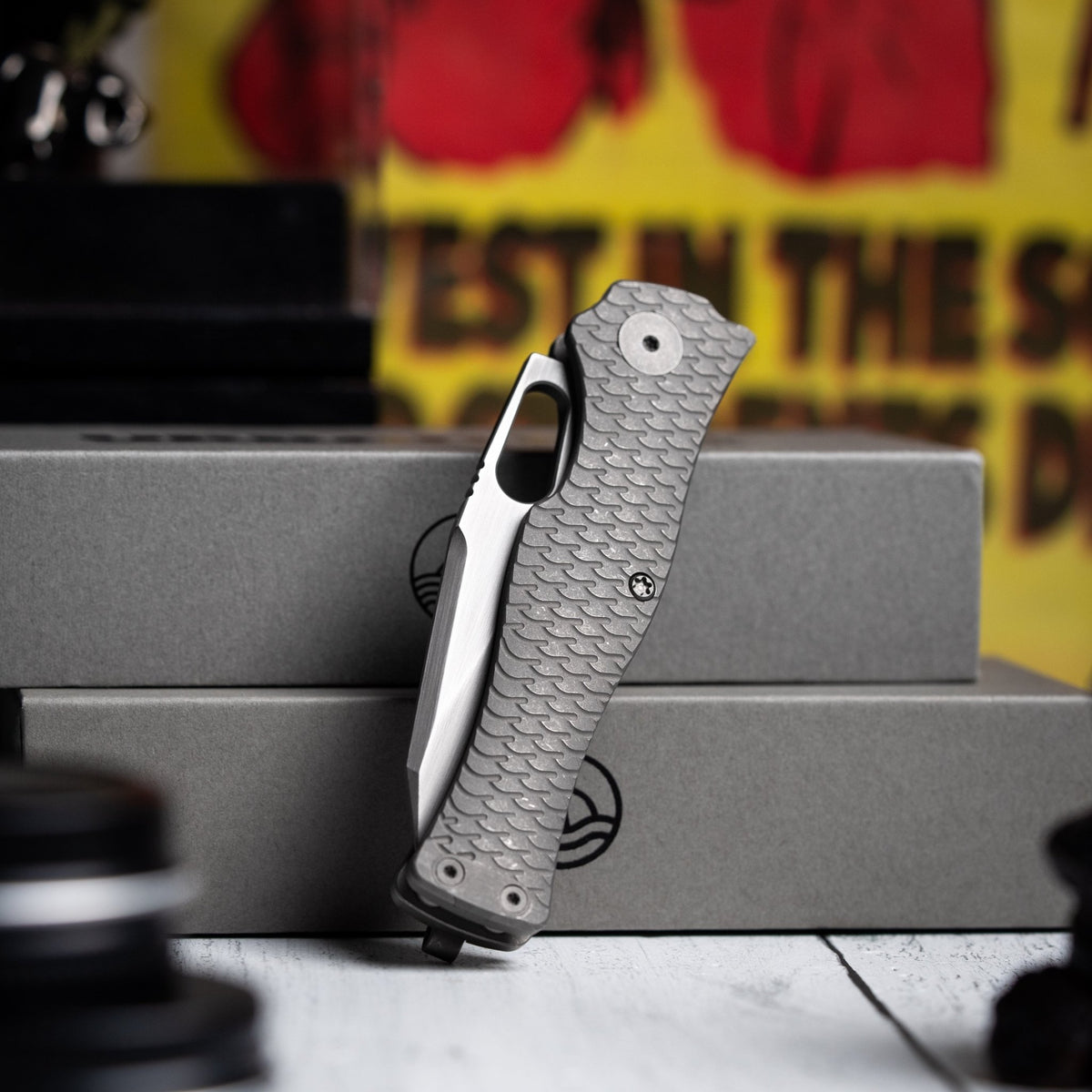 Drop Date (06/17): URBAN Castellan Non-Flipper - Dark-Rubbed Vanax & Darkwashed Titanium w/ Dragon Scale - URBAN EDC®