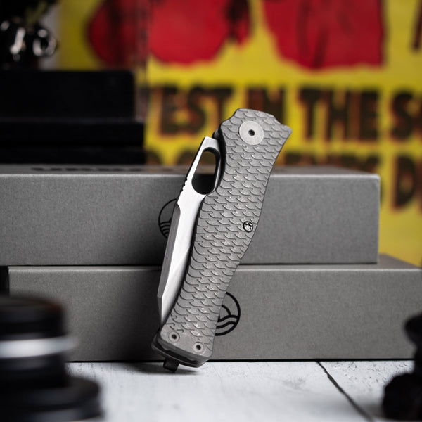 Drop Date (06/17): URBAN Castellan Non-Flipper - Dark-Rubbed Vanax & Darkwashed Titanium w/ Dragon Scale - URBAN EDC®