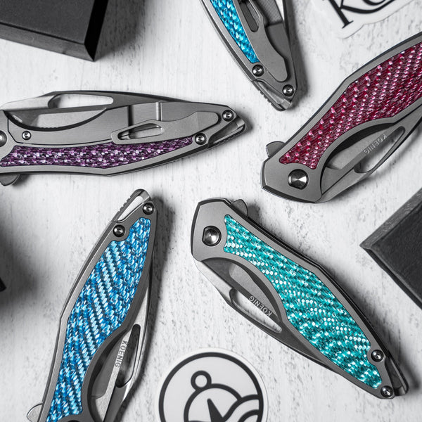 Drop Date (07/01): Koenig Arius Flipper - Brightwashed w/ Polished Flats M398 & Titanium w/ Twill Inlay - URBAN EDC®