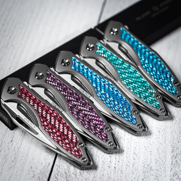 Drop Date (07/08): Koenig Mini Arius Flipper - Brightwashed w/ Polished Flats M390 & Titanium w/ Twill Inlay - URBAN EDC®