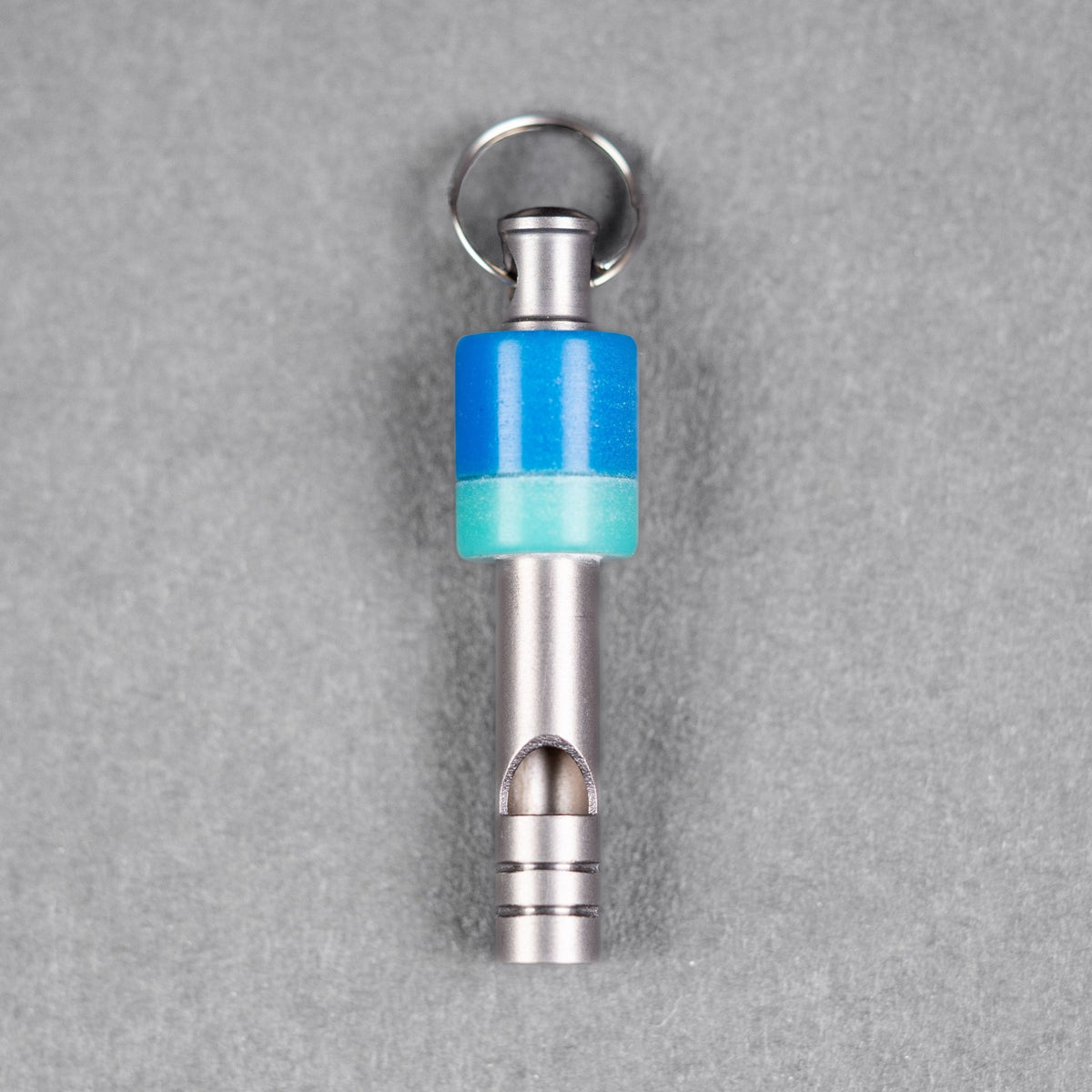 Drop Date (07/15): Fiddle Foundry Whistle - Titanium w/ Blue Hyperglow (Custom) - URBAN EDC®