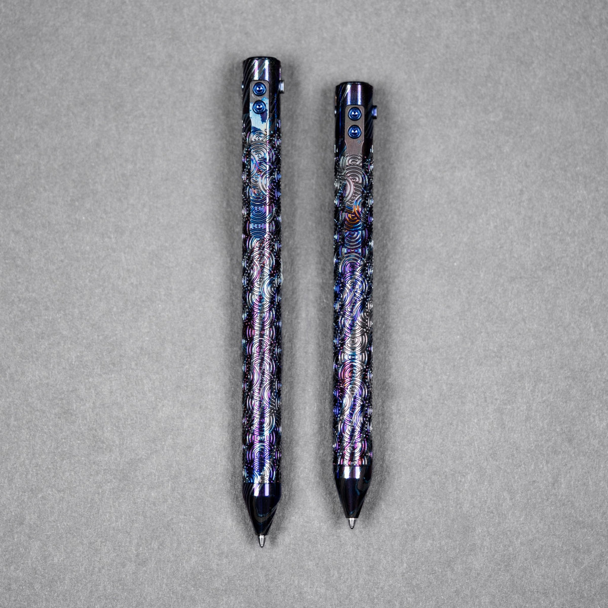 Drop Date (07/15): Nottingham Tactical x URBAN TiButton Single Lock Pen - DarkTi w/ Chaos Seigaiha™ - URBAN EDC®
