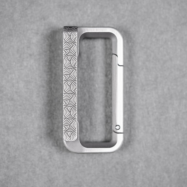Drop Date (08/05): Blank Forces x URBAN HyperLink Micro Carabiner - Titanium w/ Chaos Seigaiha™ - URBAN EDC®