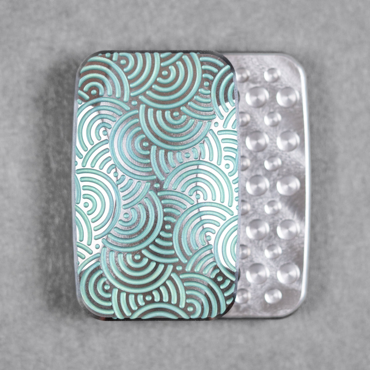 Drop Date (08/05): Magnus x URBAN Squashed Toad Fidget Slider - Green Titanium w/ Chaos Seigaiha™ & SS Swiss Plates - URBAN EDC®