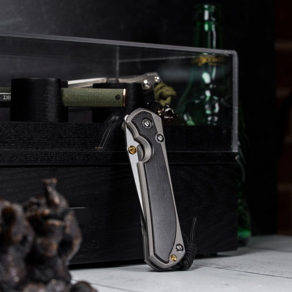 Drop Date (08/12): Chris Reeve Large Sebenza 31 - Tanto Magnacut & Glass Blasted Titanium w/ Bog Oak Inlay - URBAN EDC®