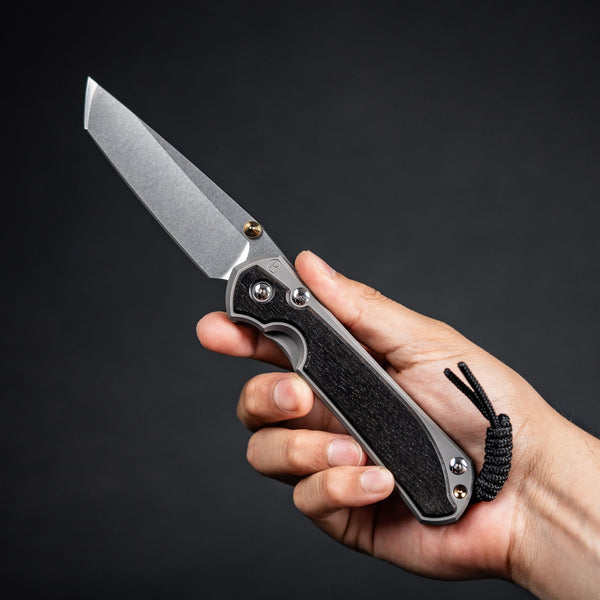 Drop Date (08/12): Chris Reeve Large Sebenza 31 - Tanto Magnacut & Glass Blasted Titanium w/ Bog Oak Inlay - URBAN EDC®