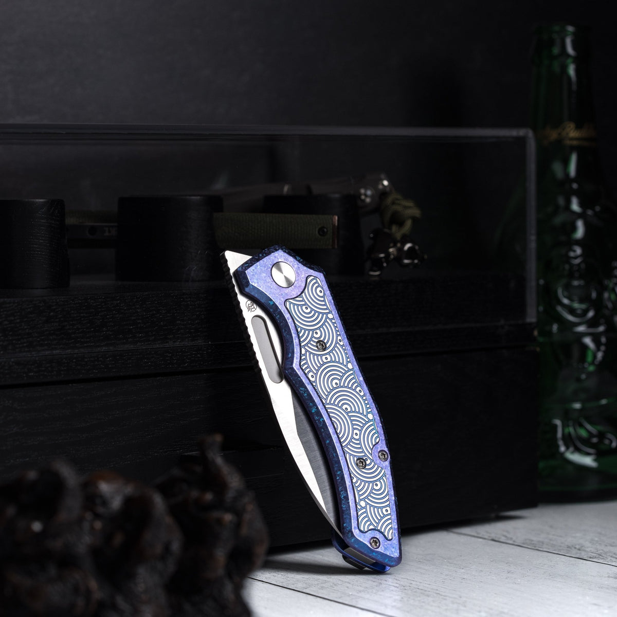 Drop Date (08/12): Griffin Co x URBAN Scout F3.5 Folder - Belt Satin Magnacut & Blurple Crystal Titanium w/ Satin Chaos Seigaiha™ - URBAN EDC®