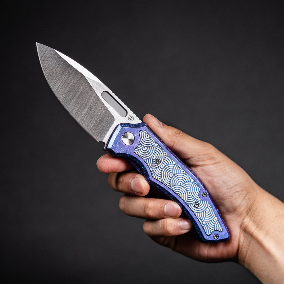 Drop Date (08/12): Griffin Co x URBAN Scout F3.5 Folder - Belt Satin Magnacut & Blurple Crystal Titanium w/ Satin Chaos Seigaiha™ - URBAN EDC®