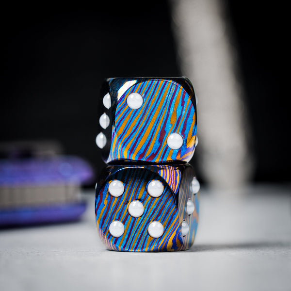 Drop Date (08/12): Umburry Titanium Damascus Dice Lanyard Bead - URBAN EDC®