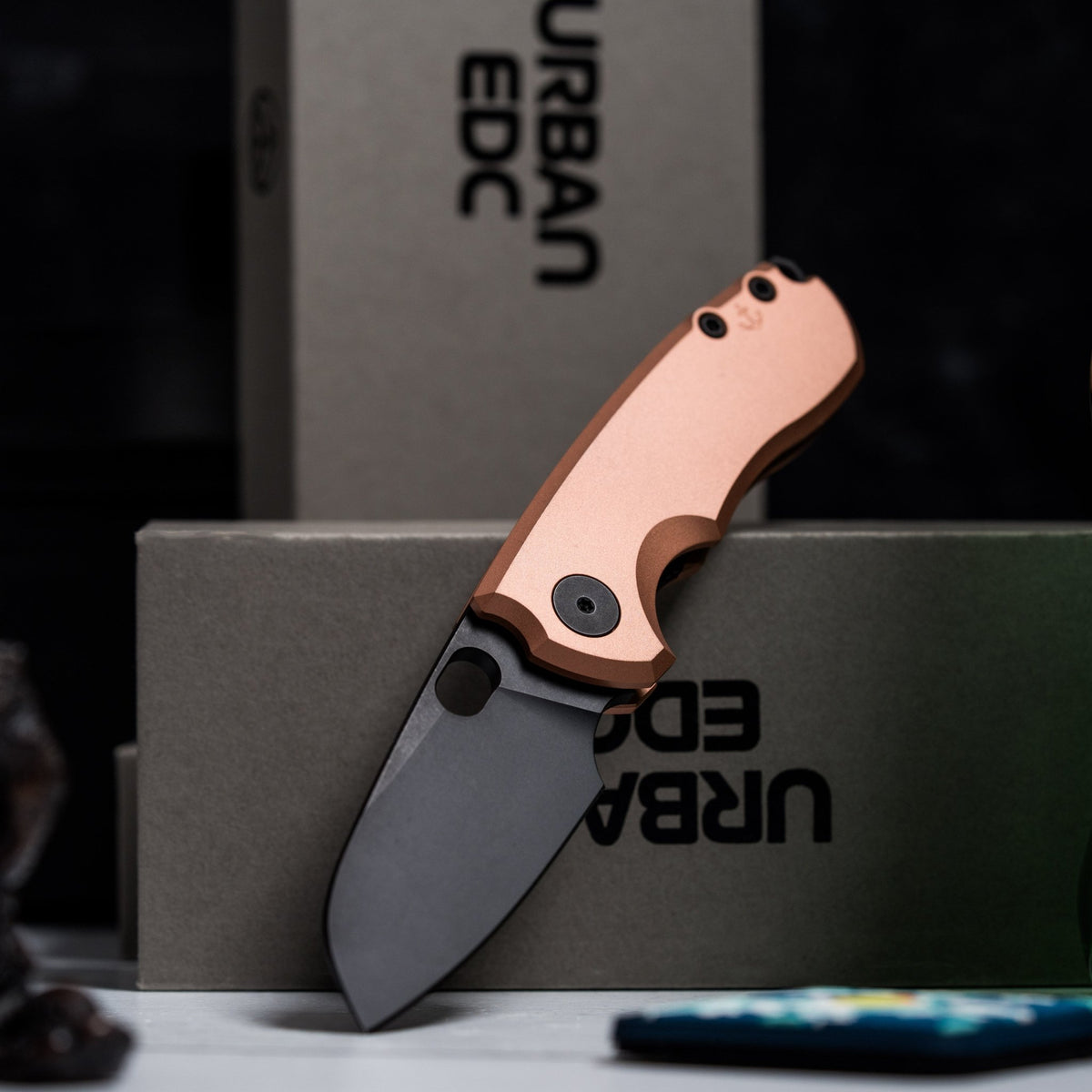 Drop Date (09/02): URBAN Jib - Blackwashed Vanax & Bead Blasted Copper Linerlock - URBAN EDC®
