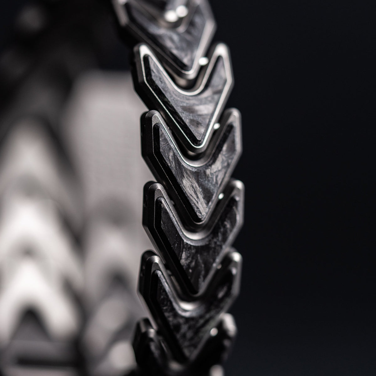 Drop Date (09/23): Tomas Makes Vector Bracelet - Zirblast Titanium w/ Dark Matter Green Glow Carbon Fiber (Custom) - URBAN EDC®