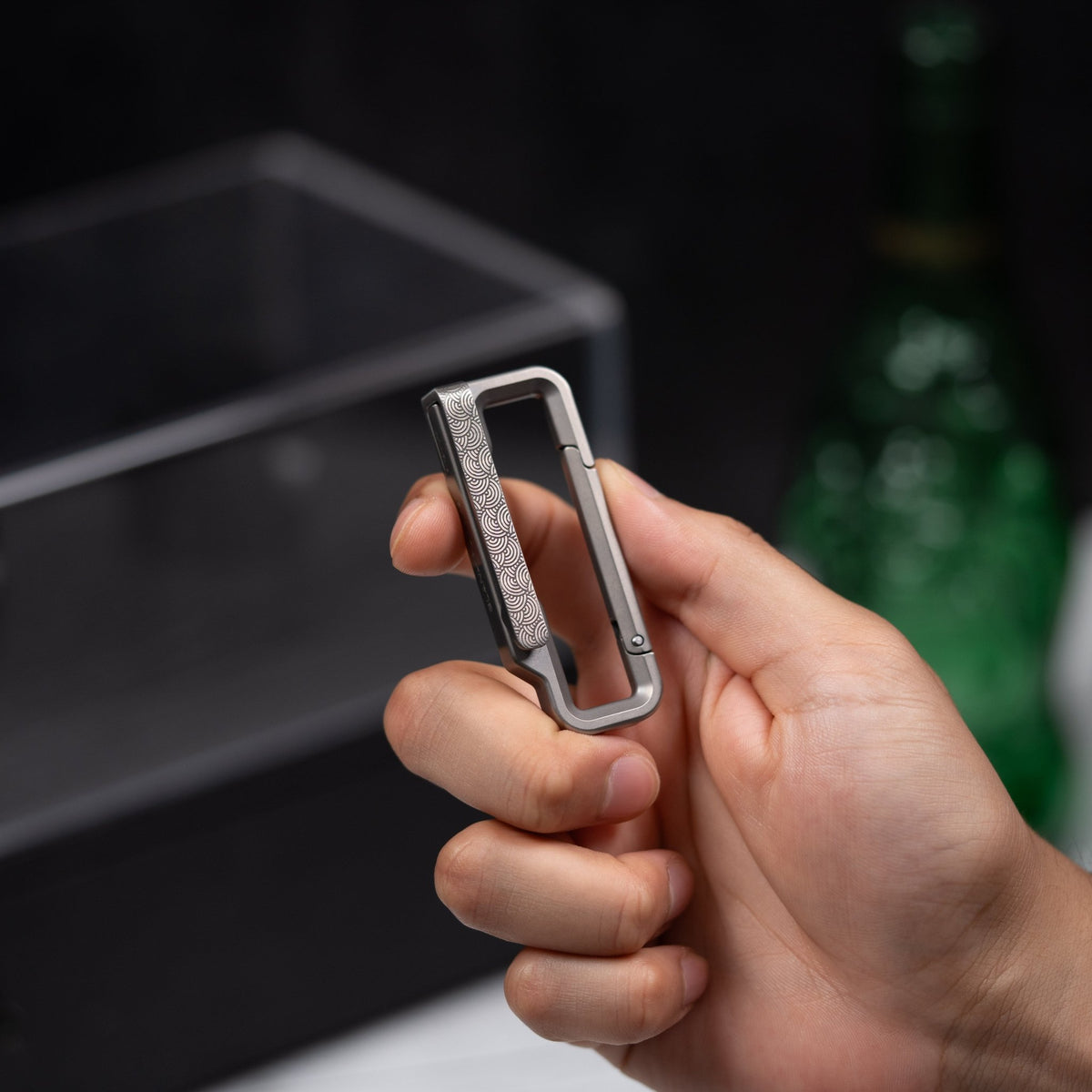 Drop Date (09/30): Blank Forces x URBAN HyperLink Original Carabiner - Titanium w/ Chaos Seigaiha™ - URBAN EDC®