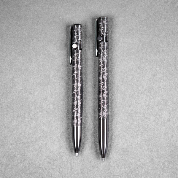 Drop Date (09/30): Q3D x URBAN Bolt Action Pen - Full Polished Zirconium & Machined Clip w/ Chaos Seigaiha™ - URBAN EDC®