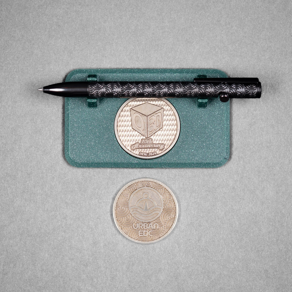 Drop Date (09/30): Q3D x URBAN Bolt Action Pen - Full Polished Zirconium & Machined Clip w/ Chaos Seigaiha™ - URBAN EDC®