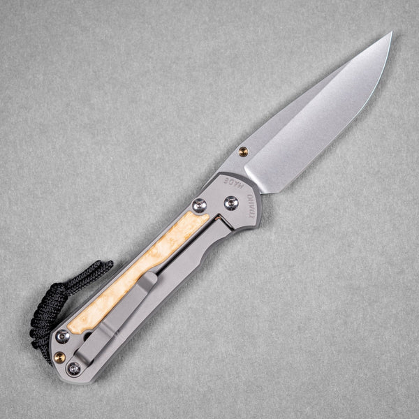 Drop Date (10/07): Chris Reeve Large Sebenza 31 - Drop Point Magnacut & Glass Blasted Titanium w/ Box Elder Inlay - URBAN EDC®