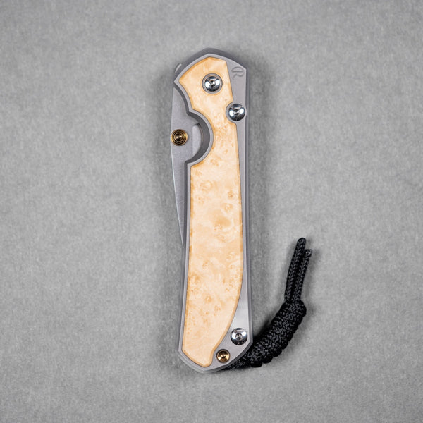 Drop Date (10/07): Chris Reeve Large Sebenza 31 - Drop Point Magnacut & Glass Blasted Titanium w/ Box Elder Inlay - URBAN EDC®