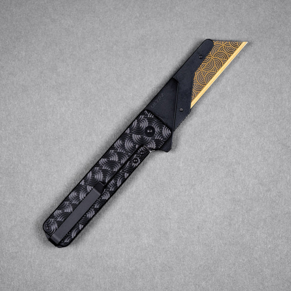 Drop Date (10/07): Exceed Designs x URBAN TiRant Ultra & Black Ti Chaos Seigaiha™ w/ Skiff Bearings - URBAN EDC®